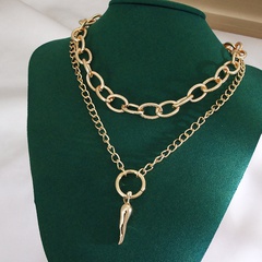 European and American retro exaggerated hip-hop double large gold chain thick necklace
