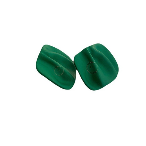 European and American personality simple earrings folded frosted green earrings NHENY565093's discount tags