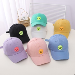 children's embroidery smiley face simple wild cap kids cloth hat sunshade