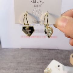 women's fashion diamond cross heart-shaped drop earrings wholesale
