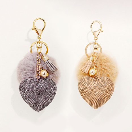 Keychains Rhinestone Heart Women's Bags Key Ring Keyrings Pendants's discount tags