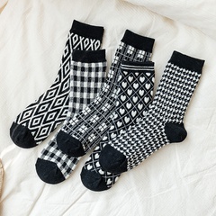 Fashion simple cashmere gray socks medium tube socks plus velvet thick wool socks