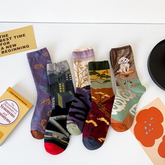 Mode-Persönlichkeit mittlere Schlauch-Baumwollsocken kreative Ölgemälde-Socken