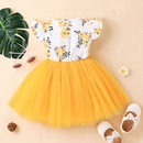 Baby Girl Printed Mesh Skirt Sweet and Cute Flying Sleeve Dresspicture8