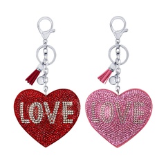 new diamond heart keychain pendant Korean flannel bag accessories wholesale