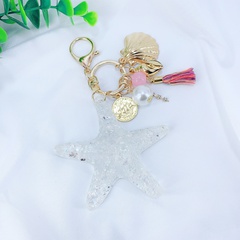 Nouveau porte-clés pendentif étoile de mer acrylique créatif