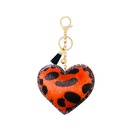 Korean velvet leopard heart diamond spendant bell tassel mall keychainpicture9