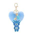 new style diamondstudded Korean flannel cute bear heart keychainpicture9