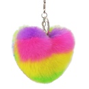 portecls pendentif coeur en peluche en poils de lapin imitation couleurpicture9