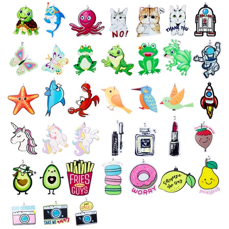 acrylic animal pendant keychain cute cartoon keychain's discount tags