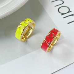 Mode-Kupferring vergoldet 18 Karat Gold tropfendes Öl Herzöffnung verstellbarer Valentinstag-Ring