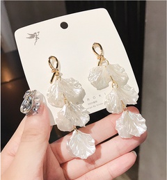 fashion shell flower earrings female Korean long shell flower earrings wholesale
