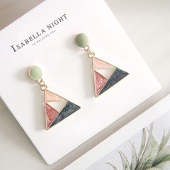 Creative Contrast Color Oil Drop Earrings Triangle Earrings