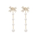 Korean bowknot pearl tassel earrings new trendy one pair of earringspicture8