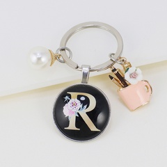 Creative Letter Nurse Stethoscope Tool Musical Note Time Gemstone Glass Metal Keychain