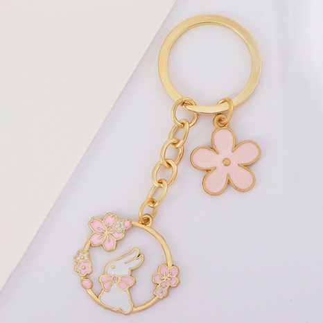 Fashion cherry blossom rabbit garland keychain pendant bag ornaments's discount tags