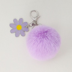 Fashion flower fur ball keychain fashion plush pendant wholesale
