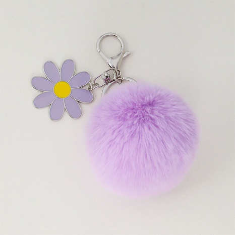 Fashion flower fur ball keychain fashion plush pendant wholesale's discount tags