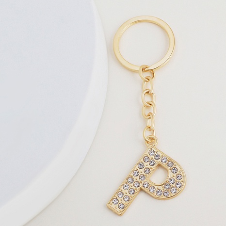 European and American English letters diamond alloy keychain wholesale's discount tags