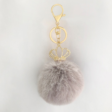 Fashion Fur Plush Crown Keychain Alloy Pendant Fashion Plush Bag Pendant Wholesale's discount tags