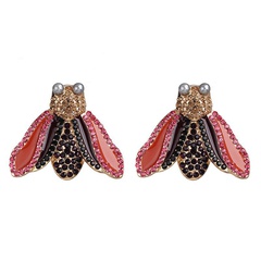 new creative insect moth diamond-studded earrings