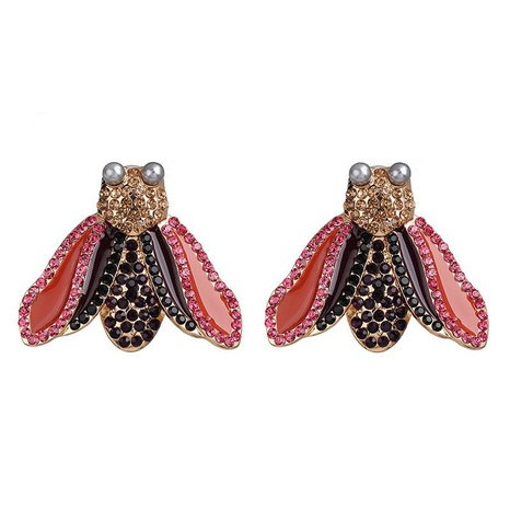 new creative insect moth diamond-studded earrings NHJJ566257's discount tags