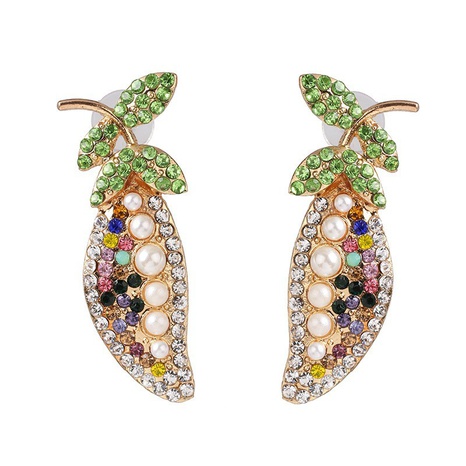 new style vegetable pea alloy diamond earrings  NHJJ566265's discount tags