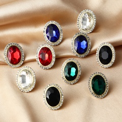 Pendientes de cristal ovalados retro coreanos pendientes personalizados joyería de oreja