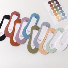 fashion thin pure color light simple silicone invisible college style socks