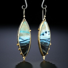 European opal earrings female bohemian ocean style retro earrings wholesale