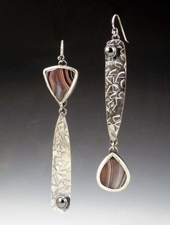 new asymmetrical earrings Bohemia style triangle Thai silver simple earrings