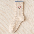 Modesocken blau gestreift mittlere Schlauchstickerei kleine florale Socken aus gekmmter Baumwollepicture10