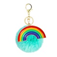 creative alloy drip oil rainbow multicolor hair ball pendant keychainpicture11