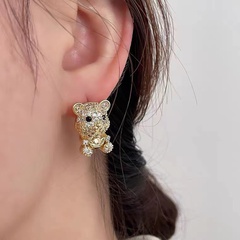 Korea 2022 Year of the Tiger New Micro-inlaid Zircon Tiger Creative Stud Earrings