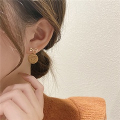 fashion bow circle bear pattern tassel long earrings