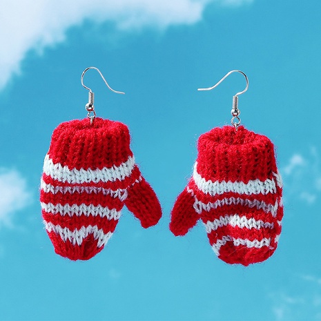 Korean creative knitted woolen gloves earrings wholesale's discount tags
