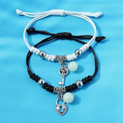 Bracelet de couple de perles lumineuses créatives de mode européenne et américaine