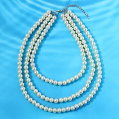 European and American retro creative multi-layer pearl necklace