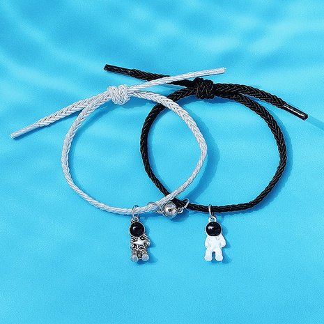 Korean creative popular astronaut stainless steel couple bracelet's discount tags