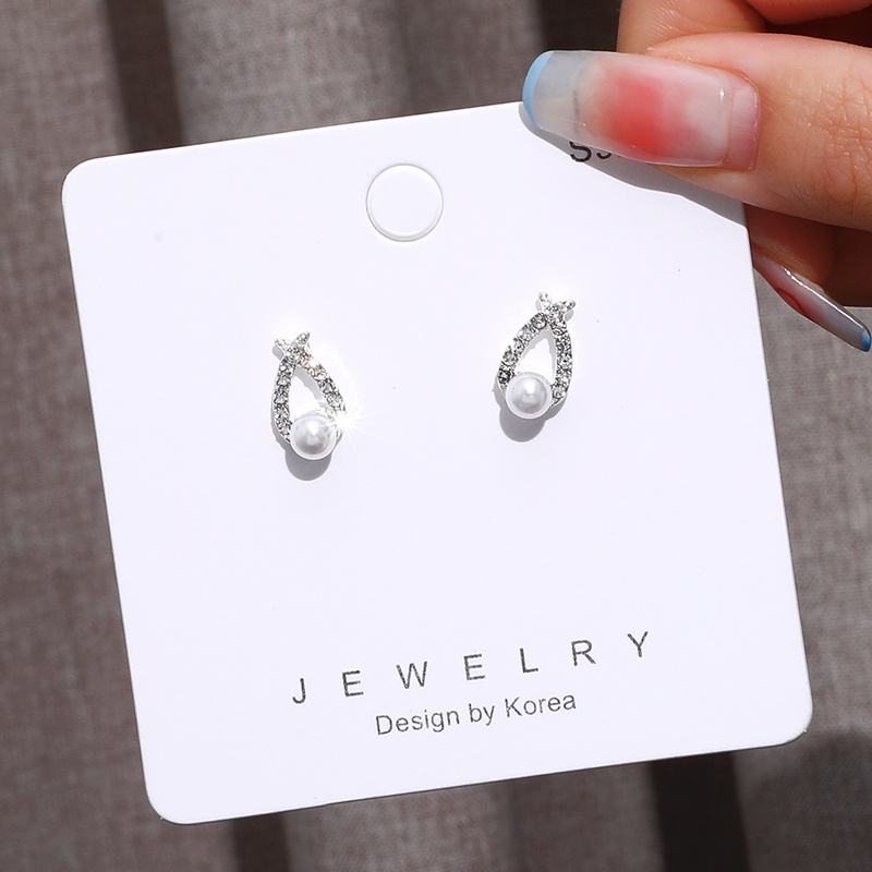 Fashion Crystal Pearl Water Drop Earrings
