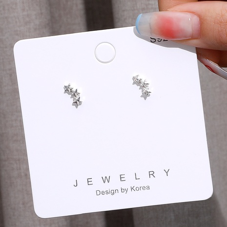 Fashion three star shape crystal earrings wholesale's discount tags