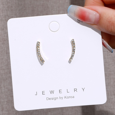 Exquisite fashion geometric crystal stud earrings's discount tags