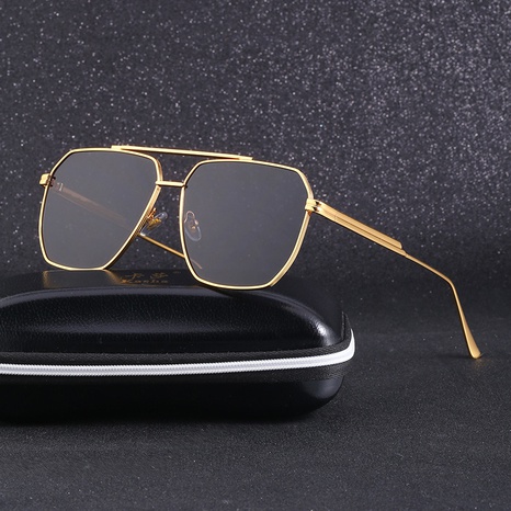 Retro double beam shades UV-proof sunglasses men's trendy casual glasses's discount tags