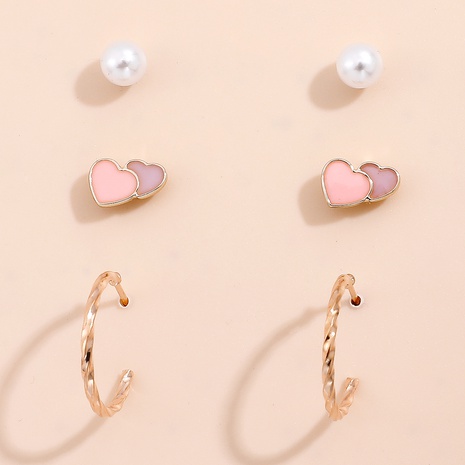 fashion double love earrings small earrings set's discount tags