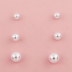 Simple Fashion 3 Paar Perlenohrringe Set