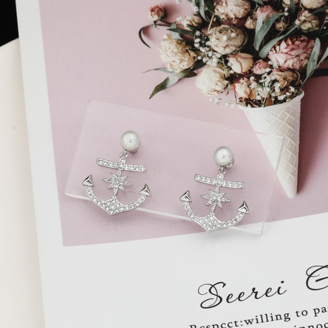 fashion classic star anchor cross earrings's discount tags