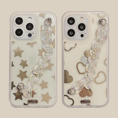 Étui pour téléphone portable à lentille tout compris avec bracelet iPhone13Promax translucide à miroir élevé's discount tags