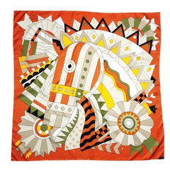 New style 90cm twill silk square scarf striped horse head printing fashion scarf shawl