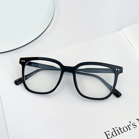 Le miroir plat à cadre de couleur unie rétro à rivets carrés bleus peut être équipé de lunettes's discount tags