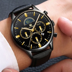 men's belt watches three-eye business calendar quartz watch men's watches